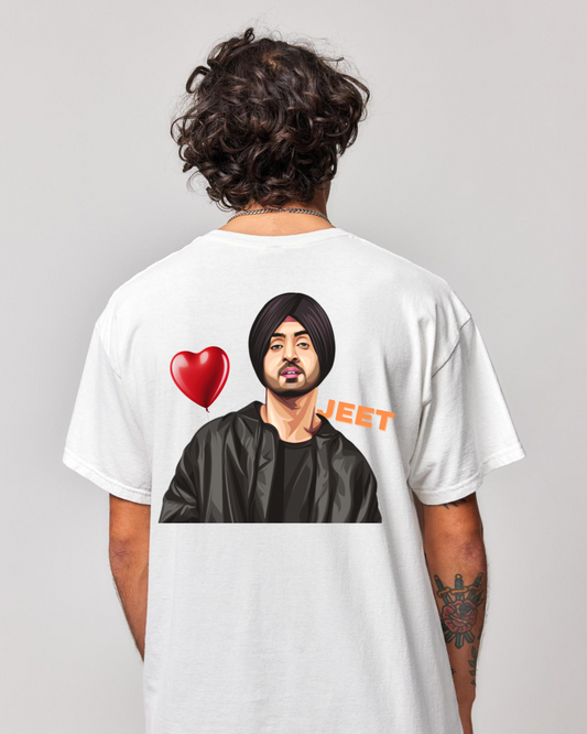 Oversized Diljit Dosanjh Back-Print T-Shirt for Concerts